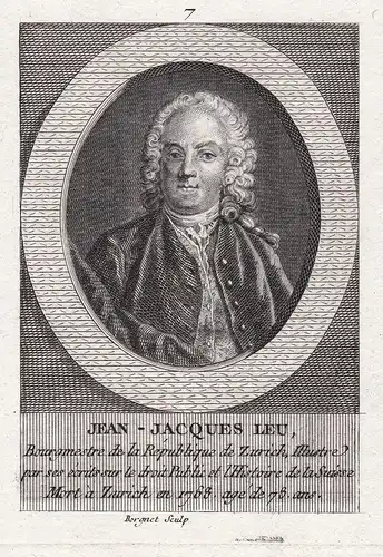 Jean-Jacques Leu - Johann Jacob Leu (1689-1768) Zürich Banker Bankier Portrait