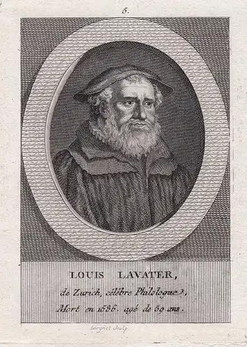 Louis Lavater - Ludwig Lavater (1527 - 1586) Theologe Reformator Schweiz Suisse Portrait