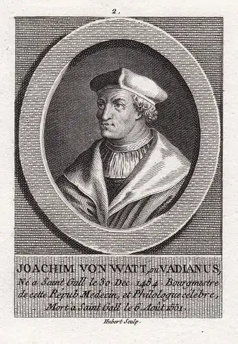 Joachim von Watt, ou Vadianus - Joachim Vadian (1484-1551) Humanist Mediziner St. Gallen Portrait