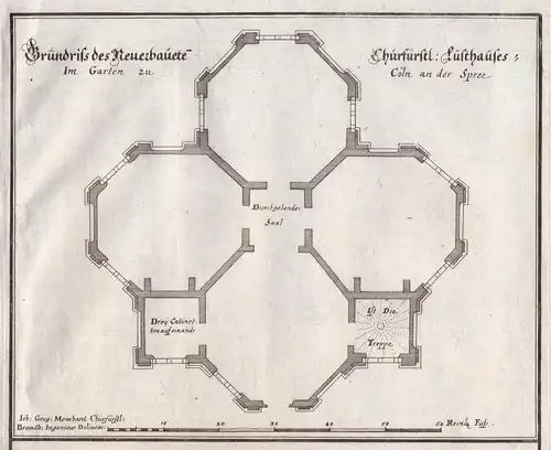 Grundriss des Neuerbauete[n] Churfürstl. Lusthauses Im Garten zu Cöln an der Spree - Berlin Churfürstliches Lu