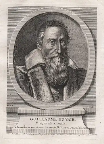 Guillaume du Vair - Guillaume du Vair (1556-1621) author lawyer eveque Portrait gravure