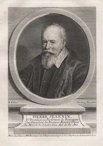 Pierre Jeannin - Pierre Jeannin (c.1540-1622) lawyer Portrait gravure president a mortier