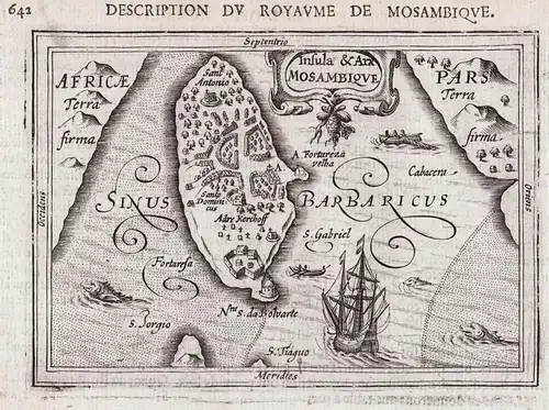 Insula & Arx. Mosambique. - Mozambique island Ilha de Mocambique East Africa Afrika Afrique map Karte carte