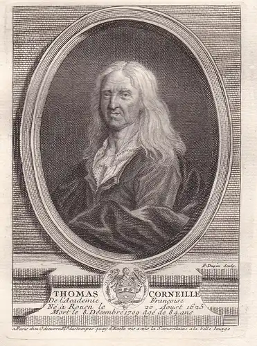 Thomas Corneille - Thomas Corneille (1625-1709) lexicographer dramatist author auteur juriste gravure Portrait
