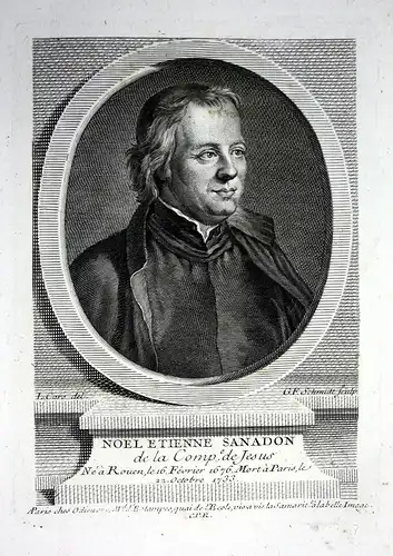 Noel Etienne Sanadon - Noel Etienne Sanadon (1676-1733) Jesuit Rouen Carn pretre traducteur Kupferstich Portra