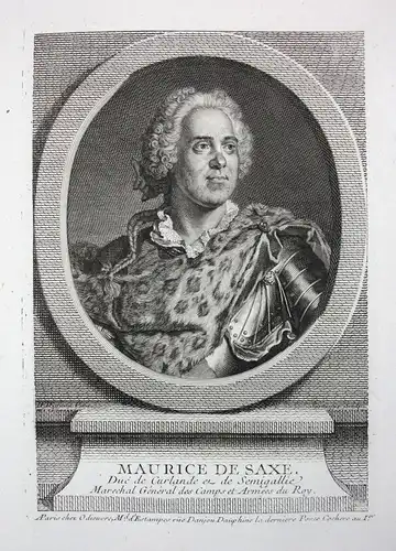 Maurice de Saxe - Moritz von Sachsen (1696-1750) Feldherr Goslar Kurland Chambord Portrait