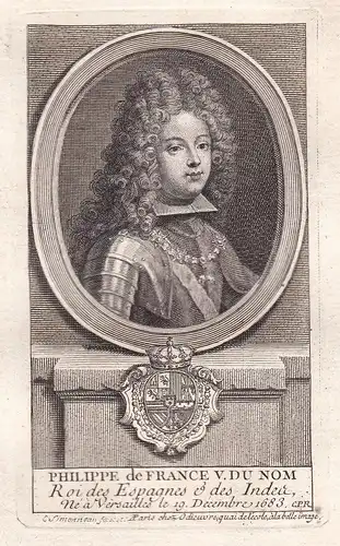 Philippe de France V du nom Roi des Espagnes - Philipp V of Spain (1683-1746) Felipe rey Espana Spanien King R