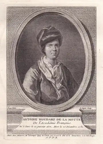 Antoine Houdart de la Motte - Antoine Houdar de la Motte (1672-1731) ecrivain Portrait