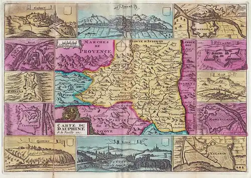 Carte du Dauphine - Dauphine Lyon Grenoble Montelimar carte map Karte