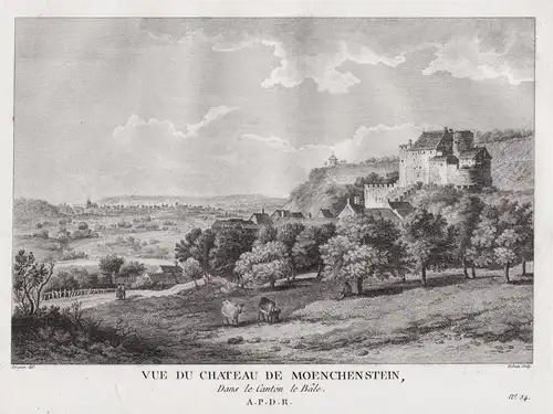 Vue du Chateau de Moenchenstein, dans le Canton de Berne - Schloss Münchenstein BZ Arlesheim Kanton Basel-Land