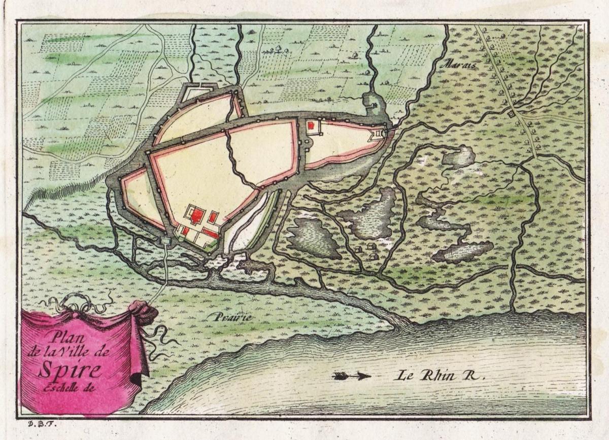 Plan de la Ville de Spire - Speyer Rhein Rheinland-Pfalz map Karte Nr Plan de la Ville de Spire - Speyer Rhein Rheinland-Pfalz map Karte Nr