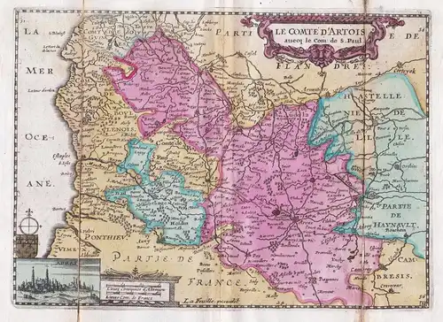 Le Comte d'Artois avecq. le Com: de S. Paul - Artois Arras Hesdin carte map Karte