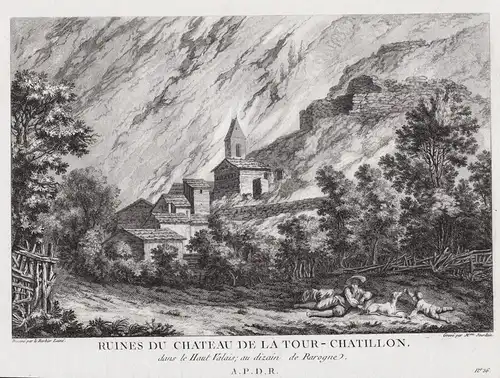 Ruines du Chateau de la Tour-Chatillon - Gestelnburg Niedergesteln Raron Kanton Wallis Chateau de Chatillon gr