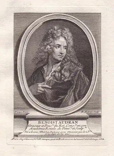 Benoist Audran - Benoit Audran the Elder (1661-1721) graveur engraver Kupferstecher Portrait gravure