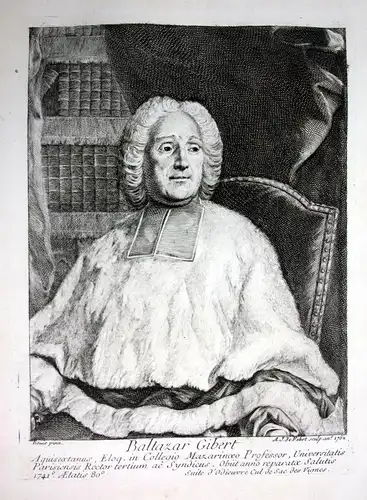 Baltazar Gibert - Joseph-Balthazar Gibert (1711-1771) Philologe Aix-en-Provence Paris gravure professor Portra