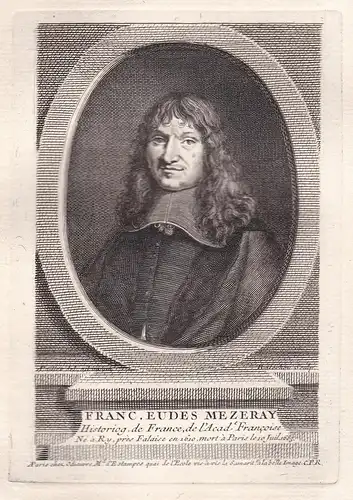 Franc. Eudes Mezeray - Francois Eudes de Mezeray (1610-1683) historian author Caen Normandie historien gravure