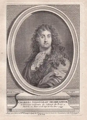 Charles Simonneau - Charles Louis Simonneau (1645-1728) dessinateur engraver graveur Orleans Paris Portrait gr