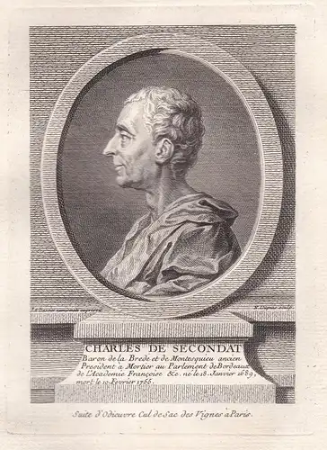 Charles de Secondat - Charles-Louis de Secondat, Baron de La Brède et de Montesquieu (1689-1755) philosopher P