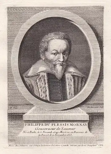 Philippe Du-Plessis Mornay - Philippe Duplessis Mornay (1549-1623) Buhy Val-d'Oise ecrivain theologian gravure
