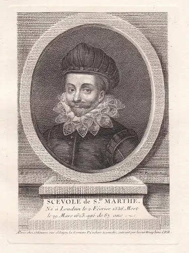 Scevole de S. Marthe - Scevole de Sainte Marthe (1536-1623) Neo Latin poet Dichter Schriftsteller ecrivain gra