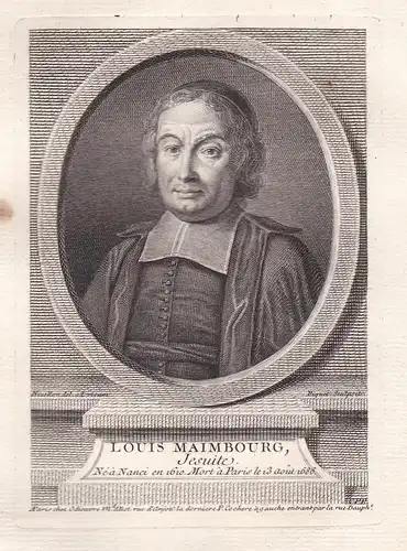 Louis Maimbourg - Louis Maimbourg (1610-1686) Jesuit Jesuiten historien gravure Portrait engraving