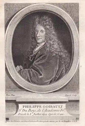 Philippe Goibault - Philippe Goibault-Dubois (1626-1694) translator historien gravure Portrait
