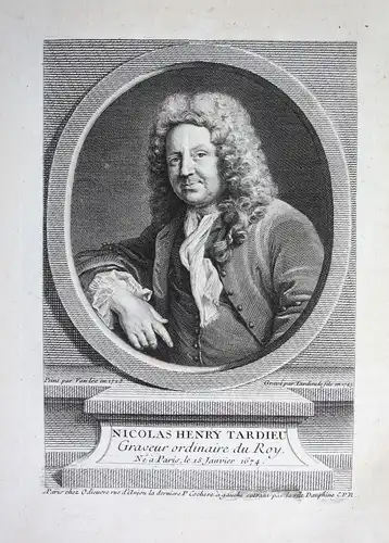 Nicolas Henry Tardieu - Nicolas-Henri Tardieu (1674-1749) graveur engraver Kupferstecher Portrait gravure