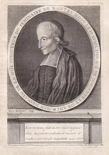 Jean Mesnard de la Noe - Jean de le Noe Mesnard (1651-1717) Menard Nantes gravure Portrait