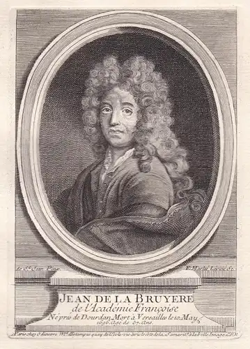 Jean de la Bruyere - Jean de La Bruyere (1645-1696) philosopher moralist author writer ecrivain gravure Portra