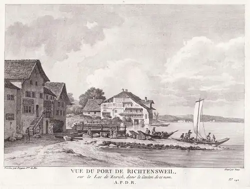 Vue du Port de Richtensweil sur le Lac de Zürich, dans le Canton de ce nom - Richterswil Richti Horgen Kanton