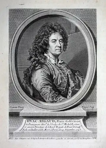 Hyac. Rigaud - Hyacinthe Rigaud (1659-1743) painter peintre Maler Perpignan Paris Portrait gravure