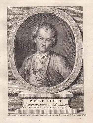 Pierre Puget - Pierre Puget (1620-1694) painter peintre Maler Bildhauer sculptor sculpteur Portrait gravure