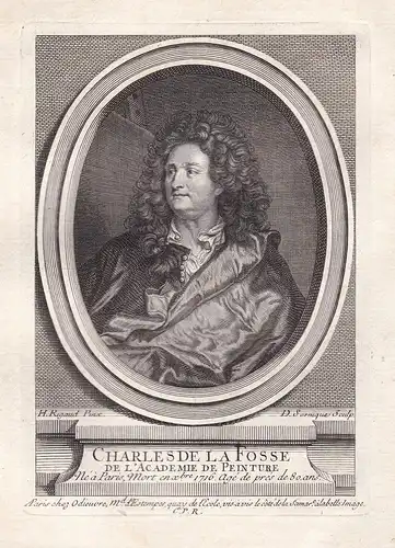 Charles de la Fosse - Charles de La Fosse (1636-1716) peintre Maler painter Portrait gravure