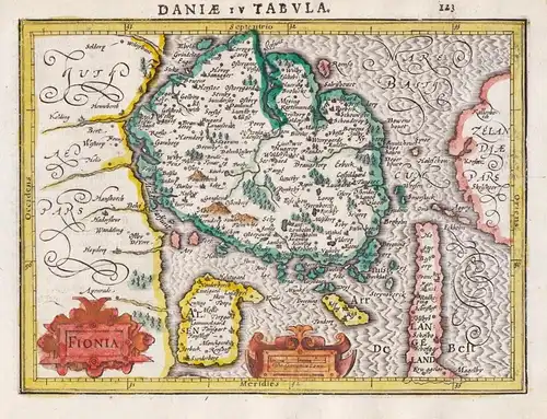 Daniae IV. Tabula / Fionia - Funen island Danmark Dänemark Denmark map Karte