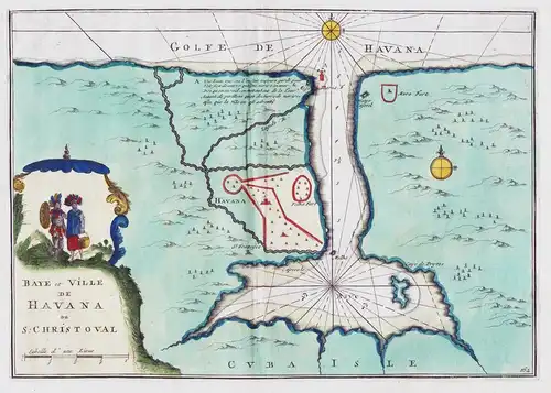 Baye et Ville de Havana ou St. Christoval - Havanna La Habana Havana San Cristobal Cuba Kuba map Karte mapa