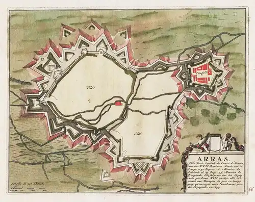 Arras - Arras Hauts-de-France carte map Karte gravure