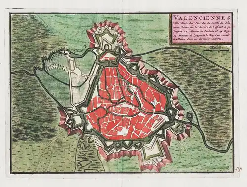 Valenciennes. - Valenciennes Hauts-de-France gravure map Karte carte