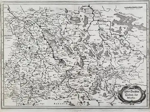 Ober Sachsen. Lautznitz und Meissen - Obersachsen Lausitz Meissen Sachsen Karte map