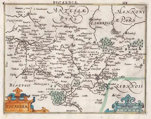 Picardia - Picardie Abbeville Carbie Amiens France Frankreich map Karte carte