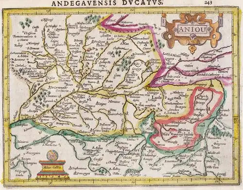 Andegavensis Ducatus / Aniou - Anjou Nantes Sammur Angers France Frankreich map Karte carte