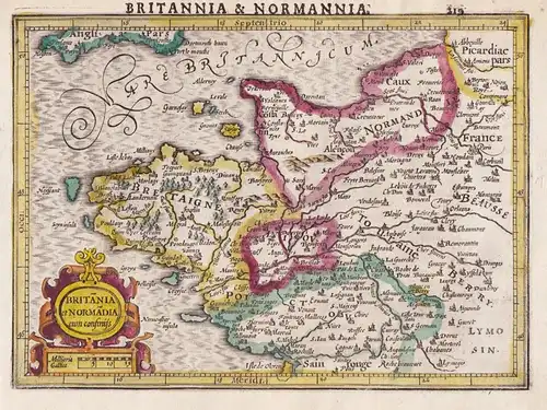 Britannia & Normannia / Britania et Normadia cum confiniis - Bretagne Brittany Jersey Guernsey island map Kart