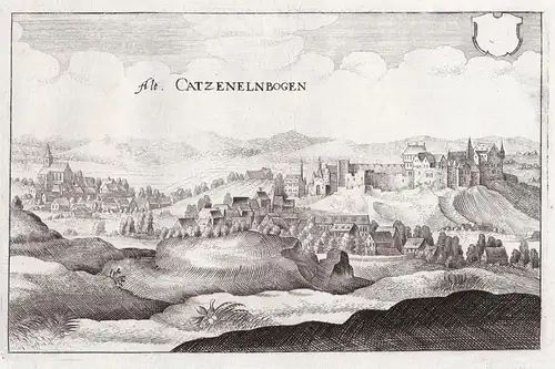 Alt Catzenelnbogen -  Katzenelnbogen Gesamtansicht     gravure