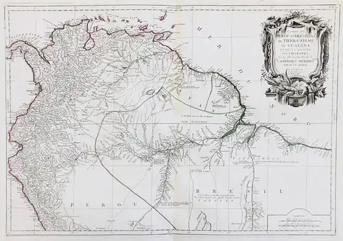 Carte du Perou et Bresil Sep. de Tierra-Firme, de Guayana, et de la Riviere des Amazones;  ce qui fait la part