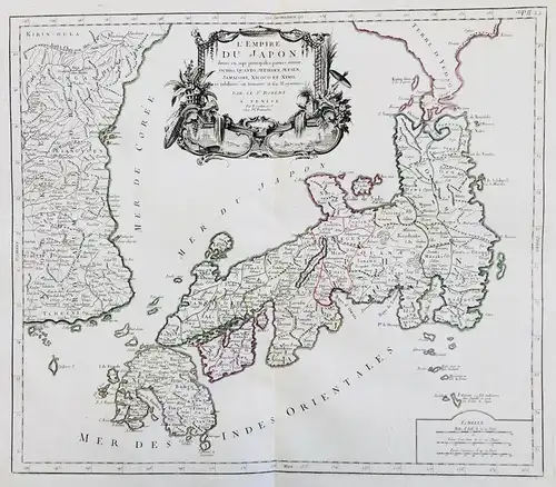Empire du Japon divisé en sept principales parties, savoir Ochio, Quanto, Jetsegen, Jetsen, Jamaisoit, Xicoco