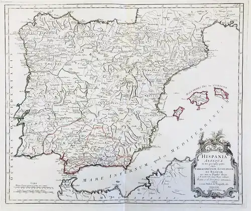 Hispania Antiqua in tres praecipuas partes, scilicet Tarraconensem, Lusitaniam, Et Baeticam nec non in Populos