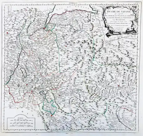 Duché de Savoye qui comprend le Chablais, le Fossigny, le Genevois, la Savoye Propre, La Tarentaise et la Maur