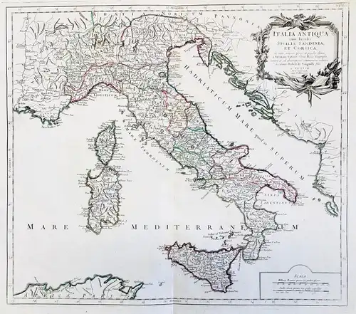 Italia Antiqua cum Insulis Sicilia, Sardinia, et Corsica in suas majores partes et populos divisa - Italia Ita