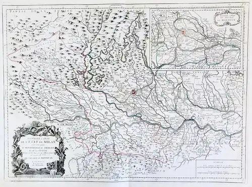 Nouvelle Carte de l'Etat de Milan avec une Partie du Montferrat, du Piemont et de la Suisse: Dressée sur les l