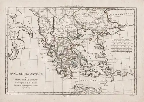 Mappa Greciae Antiquae et Vicinarum Regionum - Greece Turkey Griechenland Archipelago