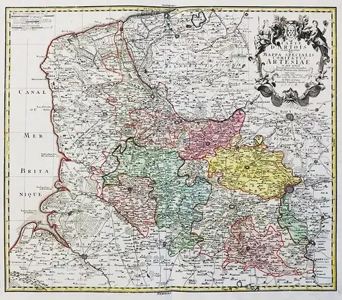 Carte d'Artois et des Environs Vel Mappa Specialis Comitatus Artesiae. - Artois Lille Hesdin Bethune Calais Gr